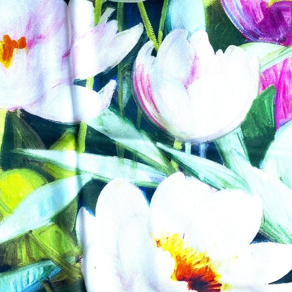 floral silk scarf - Picture 4 of 5